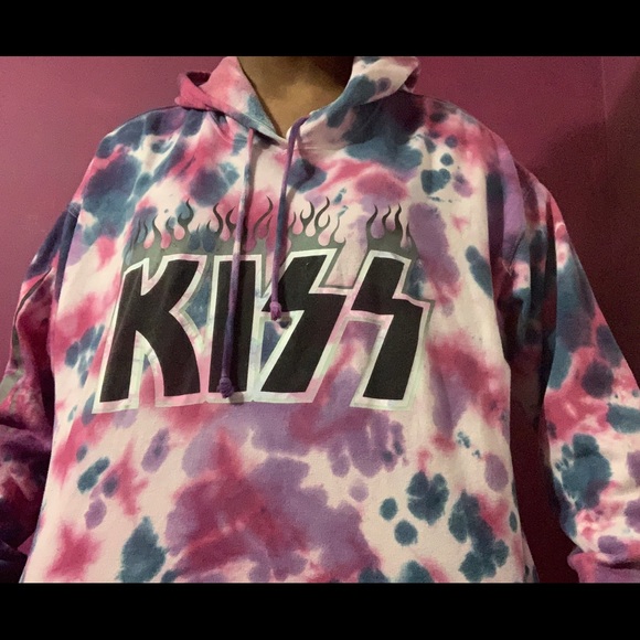 Tie-dye KISS hoodie - Picture 2 of 2